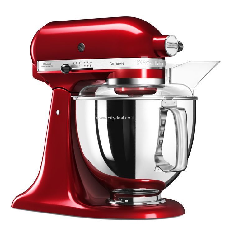 KitchenAid 5KSM175ECA אדום תפוח בעיצוב איקוני מיקסר KitchenAid 5KSM175ECA אדום תפוח מבט צד