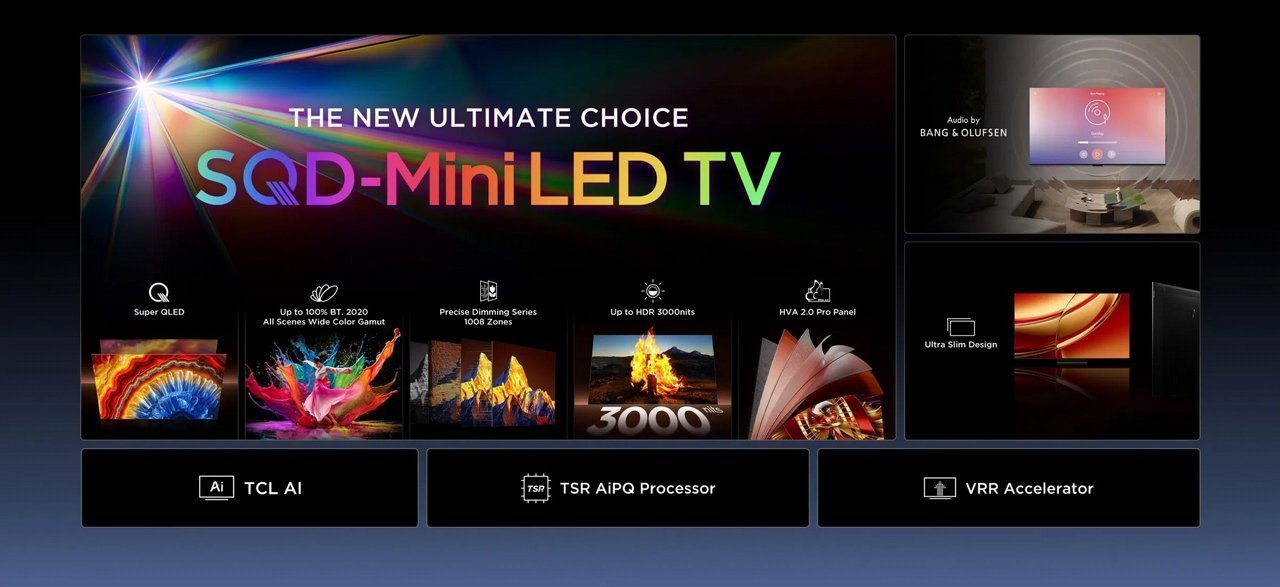 טלוויזיה חכמה TCL 98C8L SQD-Mini LED 4K בגודל 98 אינץ׳ - תמונת מוצר 3