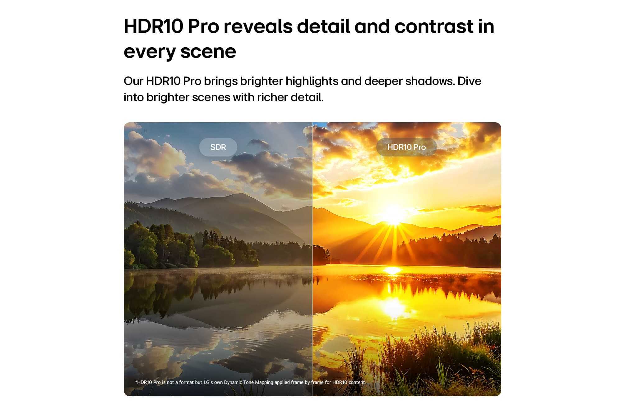 HDR 10 Pro טכנולוגיית HDR 10 Pro לחשיפת פרטים קטנים