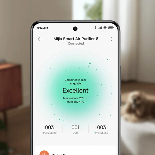 אפליקציית Xiaomi Home לשליטה במטהר אוויר Xiaomi Mijia Smart Air Purifier 6 שליטה באפליקציה Xiaomi Home עבור מטהר אוויר Mijia Smart Air Purifier 6