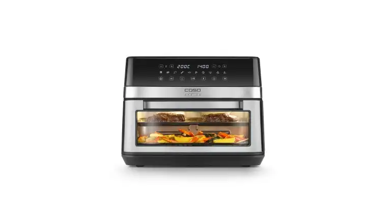 AirFry DuoChef - תנור אייר פריי 14 ליטר עם חלון צפייה CASO AirFry DuoChef במצב תנור גדול עם חלון צפייה רחב ותאורה פנימית