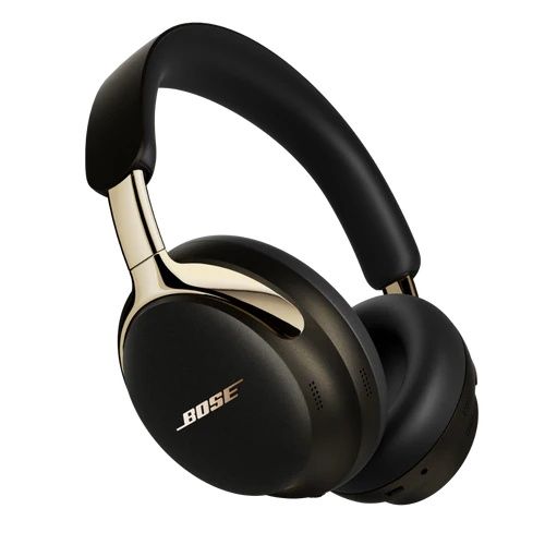 Bose QuietComfort Ultra Headphones 2nd Gen Black Gold Side View אוזניות Bose QuietComfort Ultra Headphones דור שני בצבע שחור מוזהב מבט צד