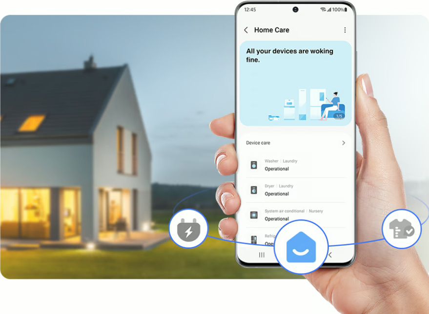 דלת דו כיוונית של מייבש הכביסה Samsung Bespoke.