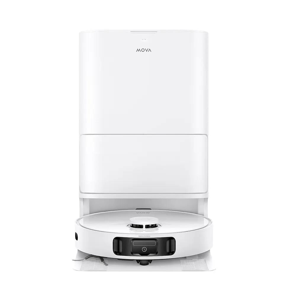 MOVA E40 Ultra לבן עם תחנת עגינה ורובוט במבט חזיתי