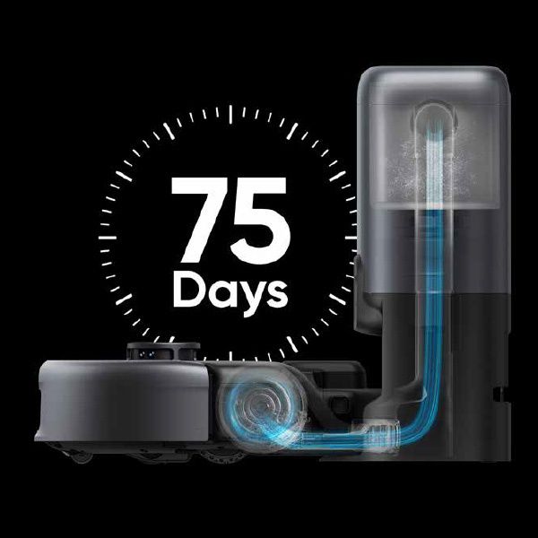 עמדת עגינה של eufy E20 המרוקנת את השואב באופן אוטומטי