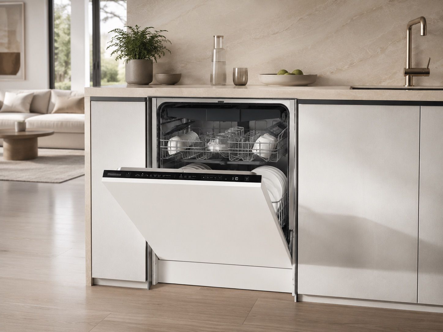 Blomberg GVN409P8 במטבח מודרני מדיח כלים אינטגרלי Blomberg GVN409P8 משולב במטבח חדשני
