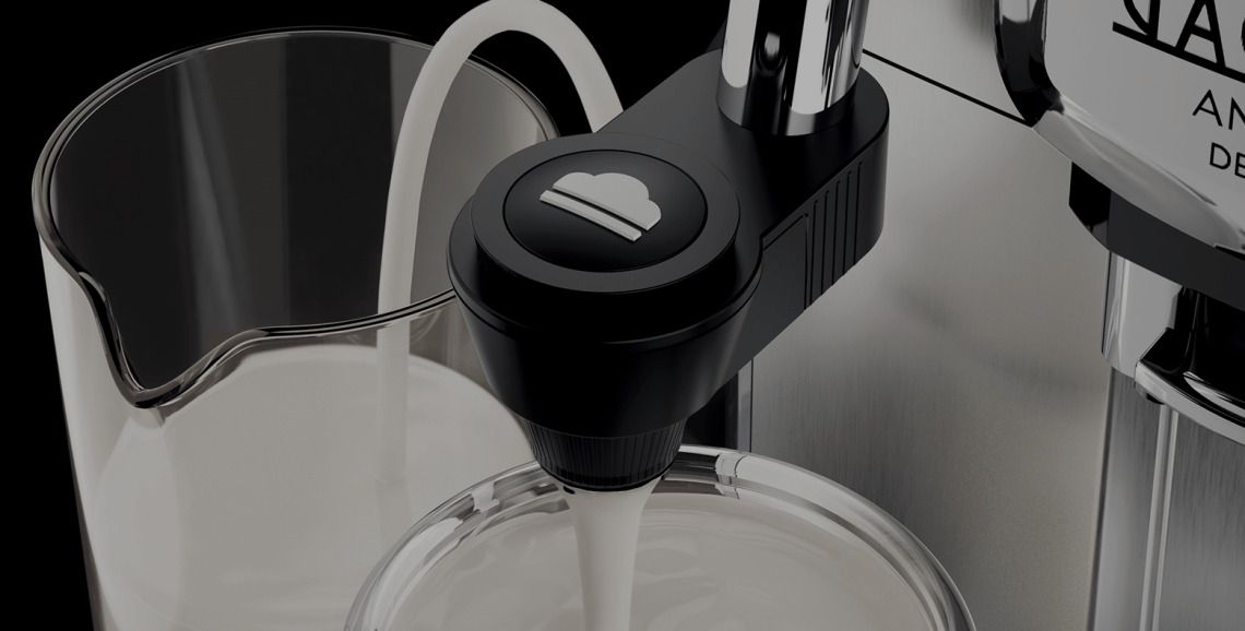 תקריב מקציף החלב של Gaggia Anima Deluxe – הקצפה מהירה וחלקה לשתייה מושלמת