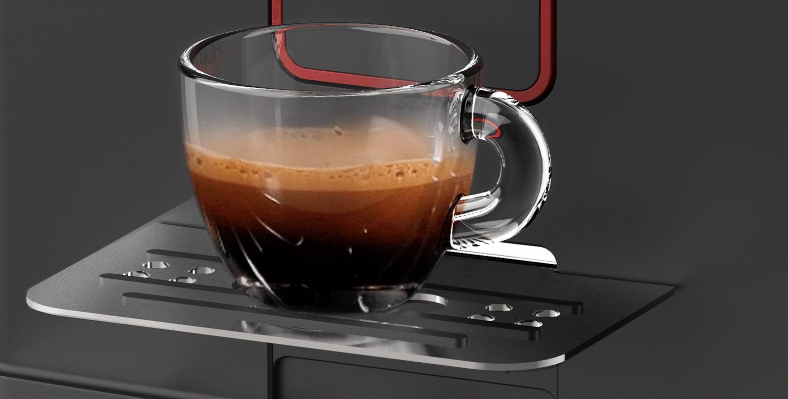 מיכל חלב אינטגרלי של Gaggia Magenta Prestige בעת הקצפה