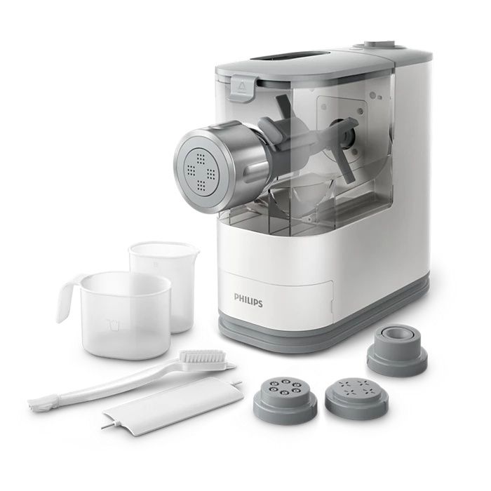 מכונת פסטה Philips HR2345/19 עם האביזרים המצורפים מכונת פסטה Philips HR2345/19 עם האביזרים המצורפים