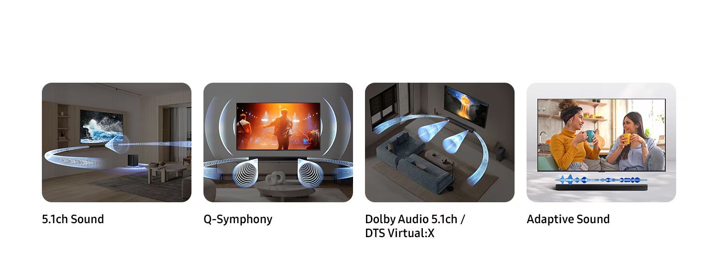 יתרונות מרכזיים Samsung HW-B750F סאונד בר 5.1 עם Dolby Audio ו-DTS Virtual:X
