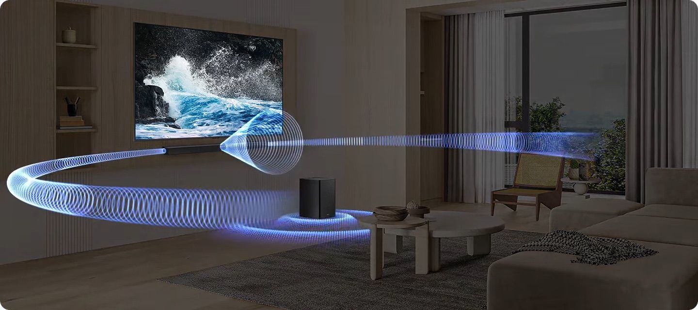 חלוקת הסאונד Samsung HW-B750F מערכת 5.1 ערוצים עם סאב וופר