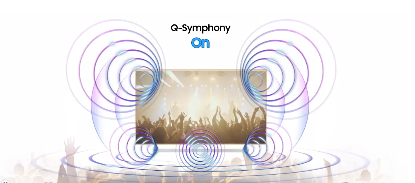 Samsung HW-S701D - Q-Symphony Samsung HW-S701D Q-Symphony עם טלוויזיות Samsung תואמות
