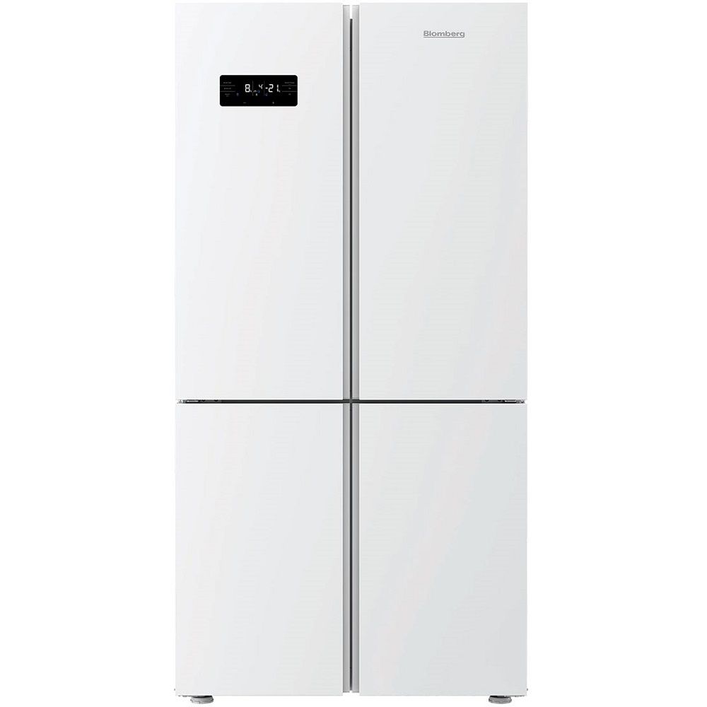 Blomberg KQD1623EGW מקרר 4 דלתות Blomberg KQD1623EGW זכוכית לבנה