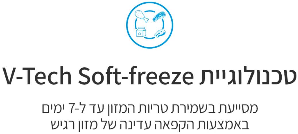 V-Tech Soft Freeze מקרר Midea MDRM706BIL70