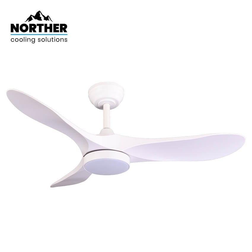 NORTHER YORK 42 NTP-YRK42-WH-LED מאוורר תקרה לבן עם תאורת LED מאוורר תקרה NORTHER YORK 42 לבן עם תאורת LED ושלט דגם NTP-YRK42-WH-LED