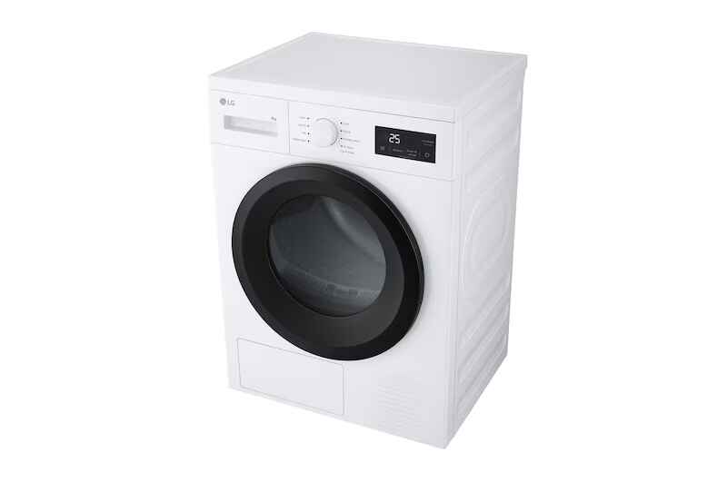 מייבש כביסה LG RH8N15WH עם משאבת חום במבט אלכסוני