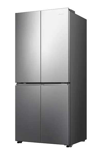 מקרר Hisense RQ58S מזווית צד, מדגיש את העיצוב המודרני והגימור דוחה טביעות אצבע