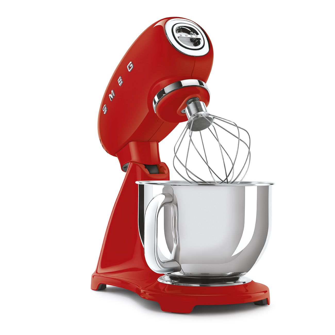 SMEG SMF03RDEU - איכות חומרים וגימור פרימיום מיקסר SMEG SMF03RDEU אדום עם הדגשת איכות הגימור והקערה