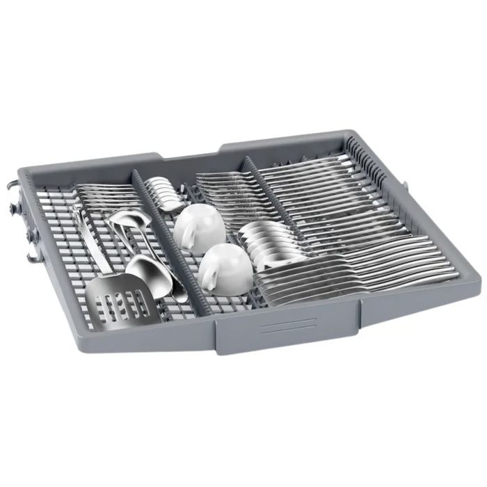 מגירת הסכו״ם של Bosch SMV25EX02E עם סכו״ם וכלים קטנים