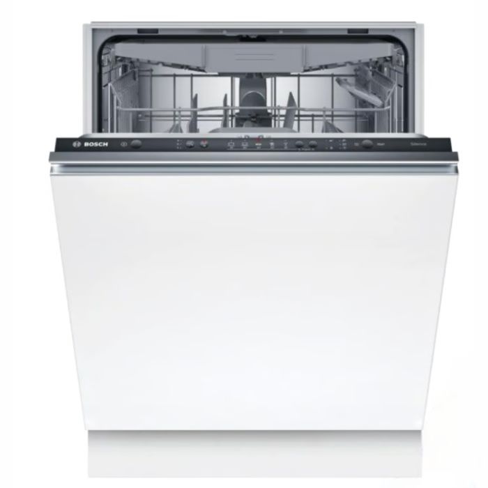 מדיח כלים אינטגרלי מלא Bosch SMV25EX02E במבט חזיתי עם דלת פתוחה חלקית