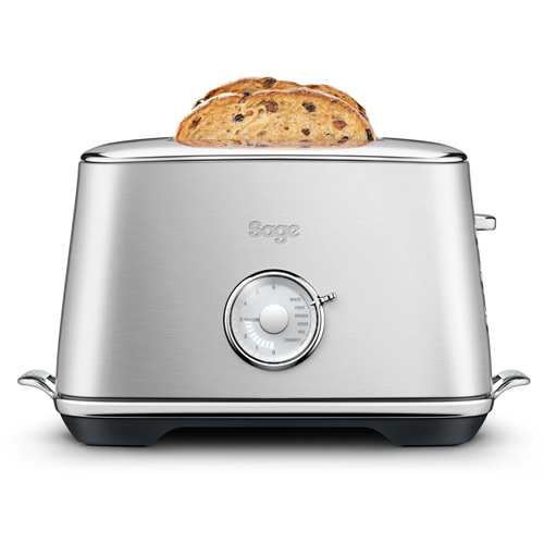 Sage the Toast Select Luxe STA735BSS בגוון פלדת אל־חלד מוברשת מצנם Sage the Toast Select Luxe STA735BSS עם פרוסת לחם