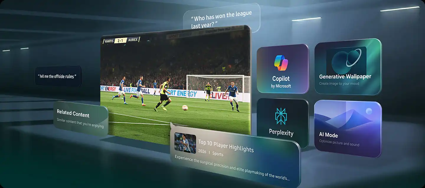 Samsung UE100M90H עם Vision AI Companion – חיפוש חכם וקבלת תשובות חזותיות ישירות בטלוויזיה