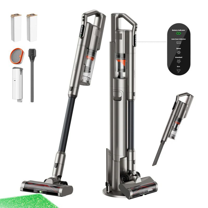 שואב אבק אלחוטי UWANT V500 עם עמדת ניקוי עצמי Dust-Hive