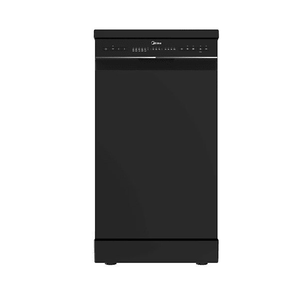 מדיח כלים צר Midea WQP8-W7634C-B בגימור שחור חזית מלאה