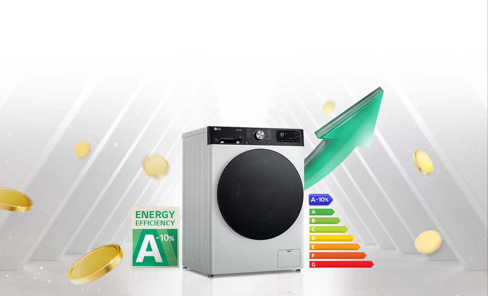 מכונת כביסה LG WF13314WBC דירוג אנרגטי