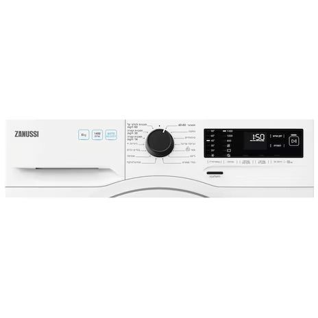 פאנל הפעלה בעברית של מכונת כביסה Zanussi ZNF842D1W1 עם תוכניות כביסה ותצוגה ברורה