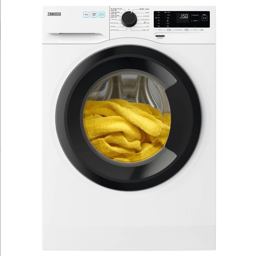 מכונת כביסה Zanussi ZNF942F1G1 פתח חזית 9 ק״ג עם AutoAdjust ופאנל בעברית