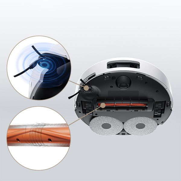 מברשות אנטי הסתבכות Xiaomi Robot Vacuum 5 מערכת מברשות אנטי הסתבכות וחיתוך שיער Xiaomi Robot Vacuum 5