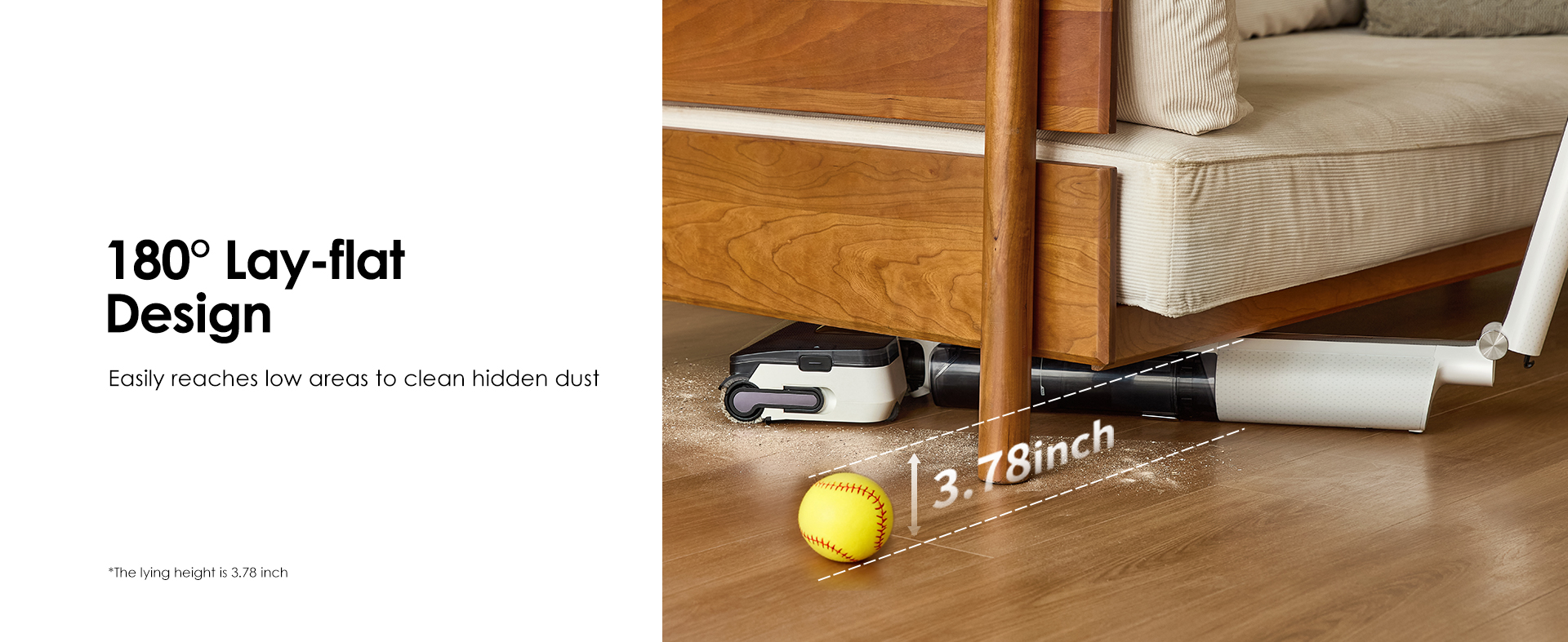 Tineco FLOOR ONE i7 Fold במנח שטוח לניקוי מתחת לרהיטים