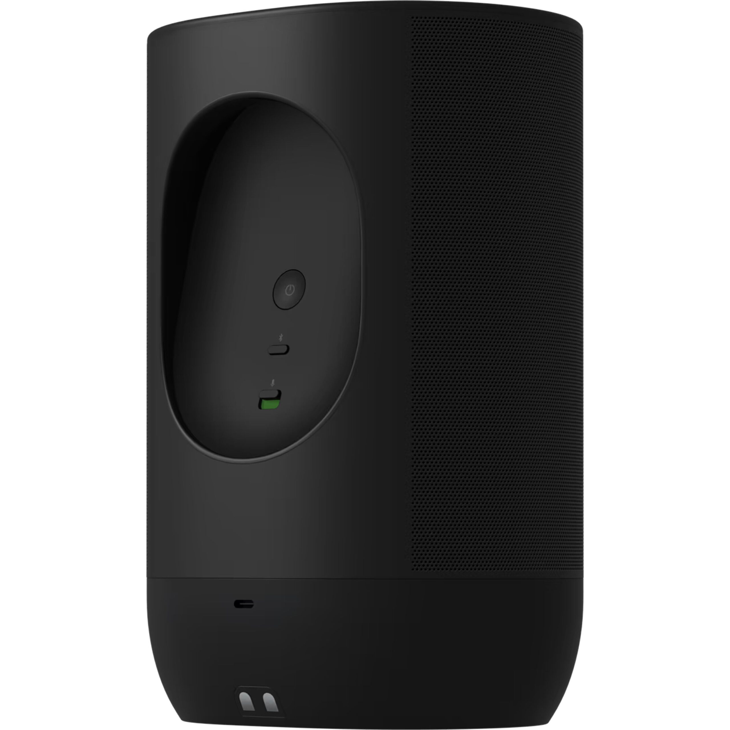 רמקול Sonos Move 2 עם ידית נשיאה מובנית וכפתורי שליטה Sonos Move 2 ידית אחיזה מובנית וכפתורי הפעלה