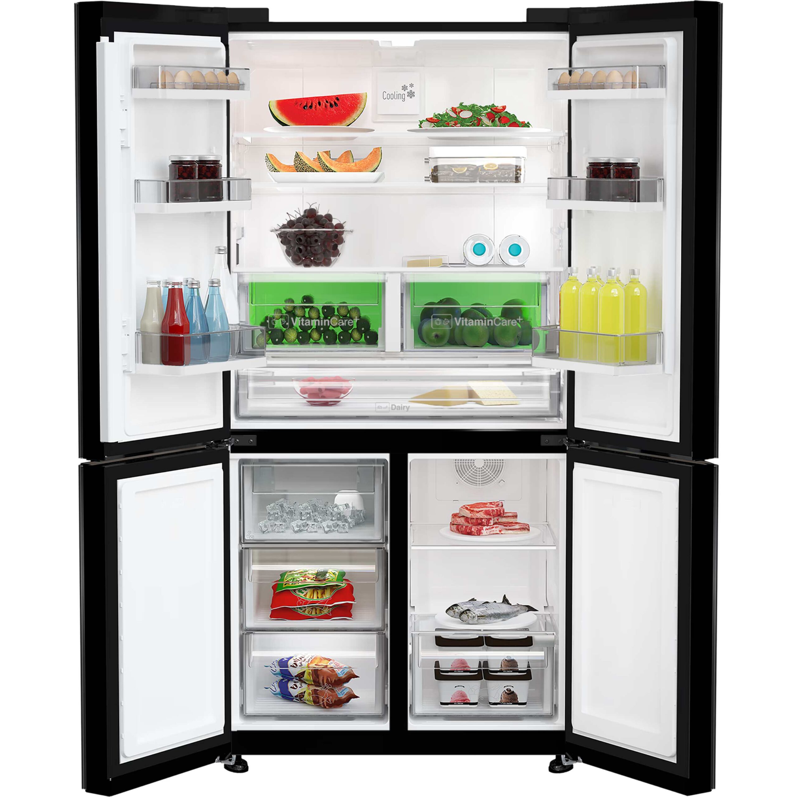 מקרר Blomberg KQD1644GB במצב פתוח