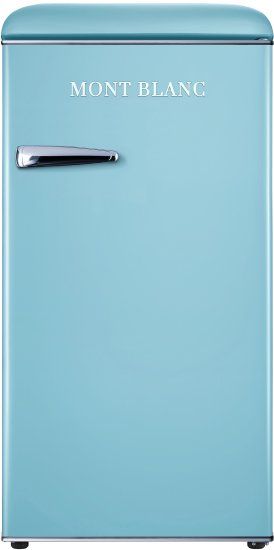 MONT BLANC MBR-190DF-BLU מקרר משרדי קטן רטרו כחול מקרר משרדי רטרו כחול מון בלאן MONT BLANC MBR-190DF-BLU נפח 95 ליטר