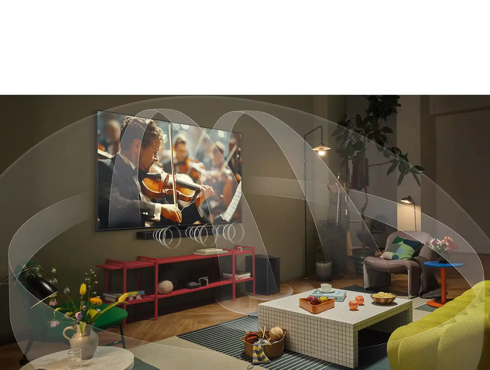 LG OLED C5 סאונד סוחף Dolby Atmos AI Sound Pro חוויית סאונד סוחפת בטלוויזיית LG OLED48C56LA C5 עם Dolby Atmos ו-AI Sound Pro