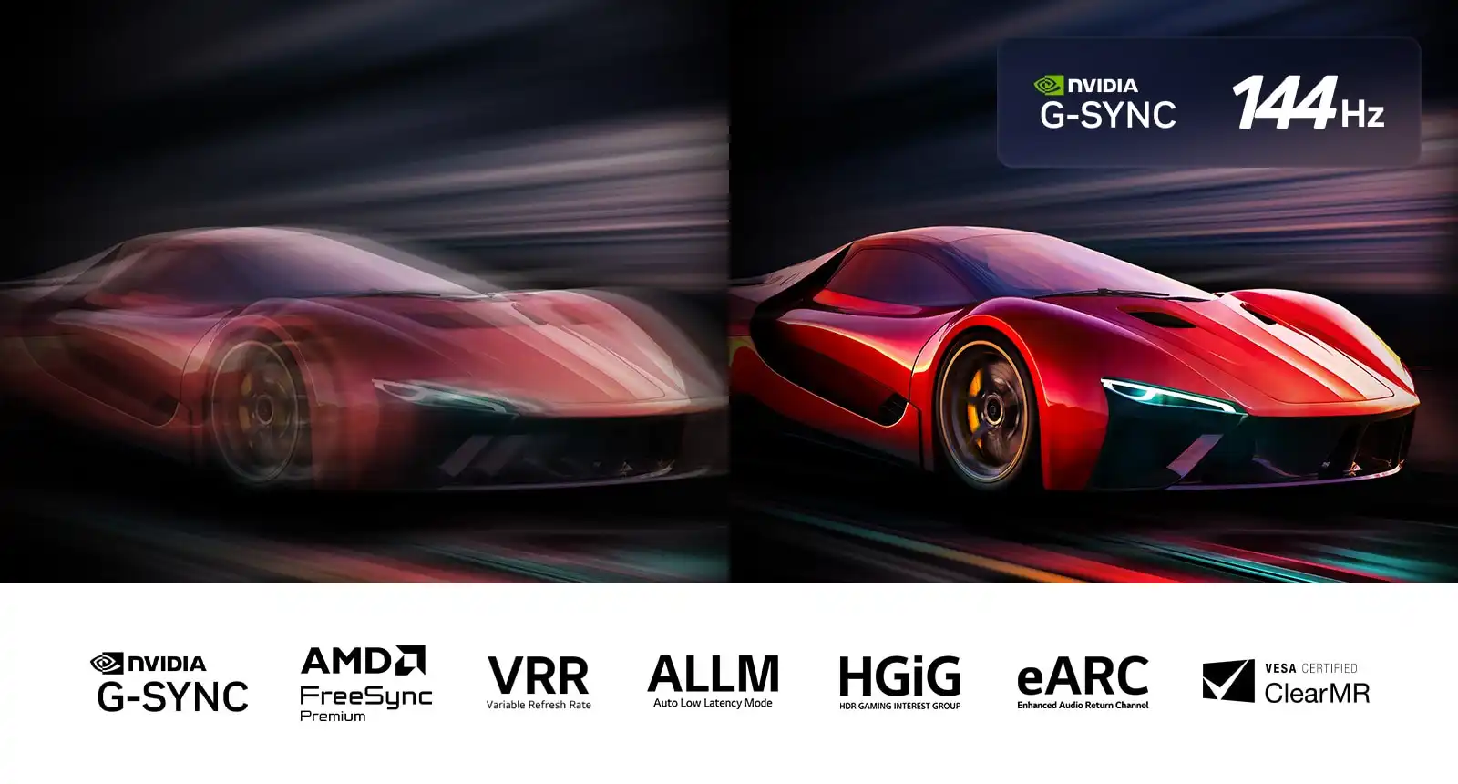 LG OLED C5 חוויית גיימינג 144Hz VRR G-SYNC FreeSync חוויית גיימינג בטלוויזיית LG OLED48C56LA C5 עם קצב רענון עד 144Hz ותמיכה ב-G-SYNC FreeSync ו-VRR