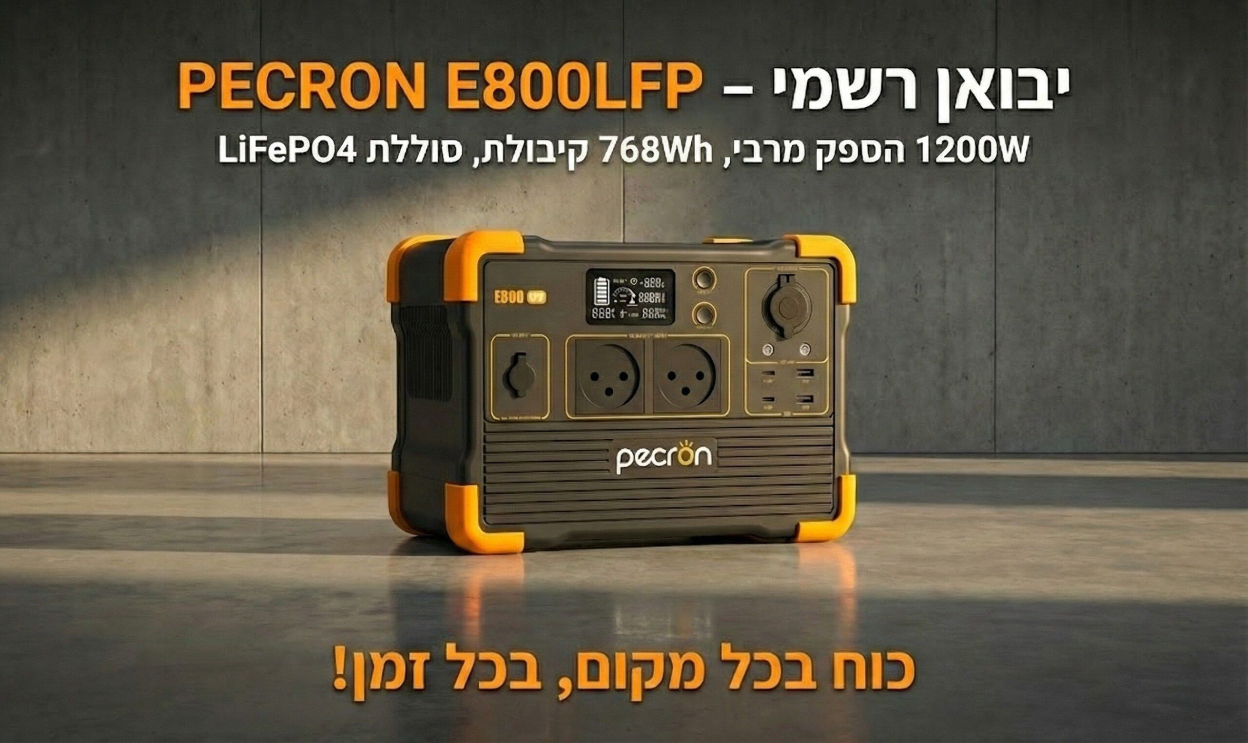 ממשק יציאות של תחנת כוח ניידת PECRON E800LFP