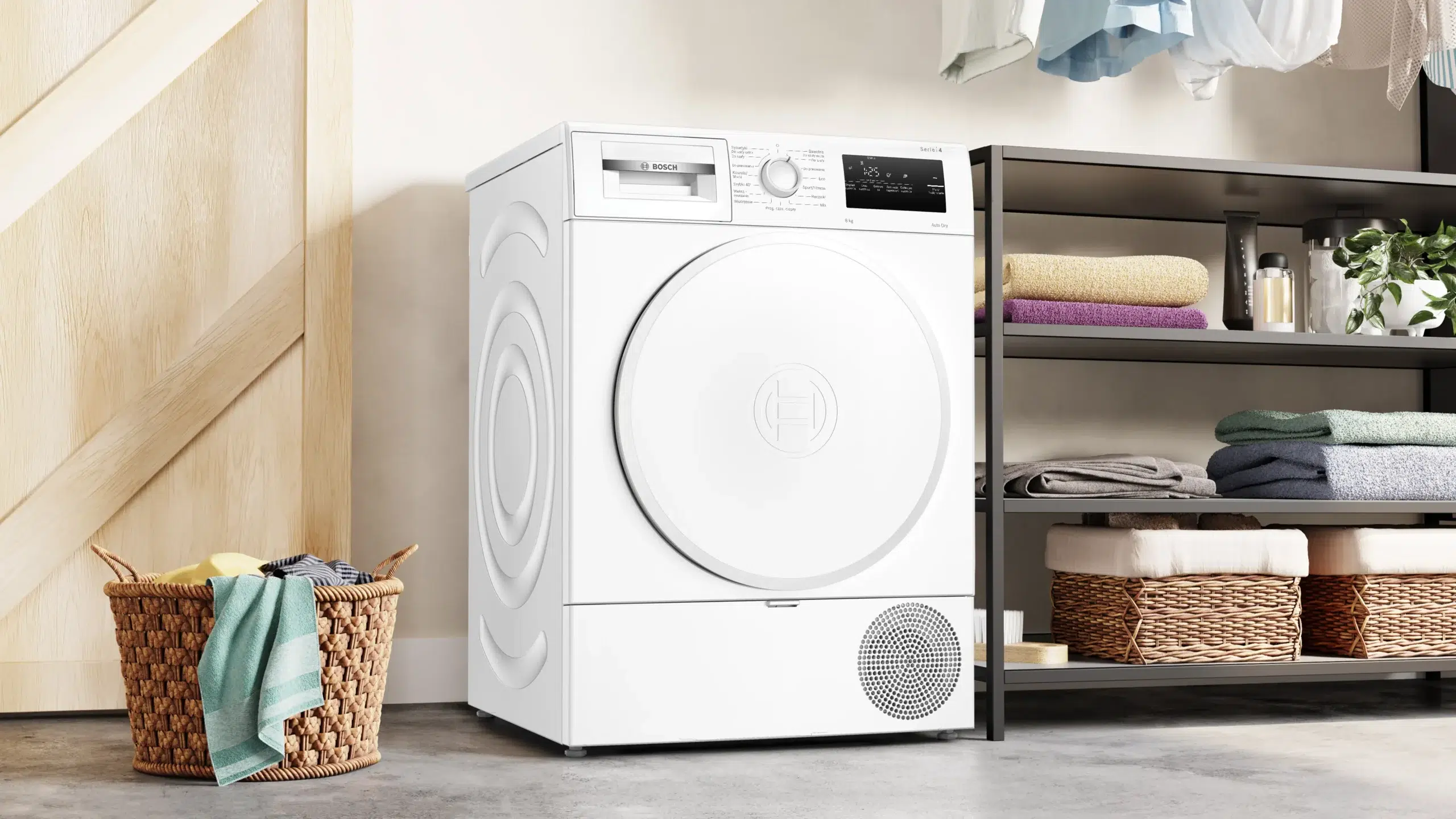 מייבש Bosch WTH83277PL בחדר כביסה ביתי