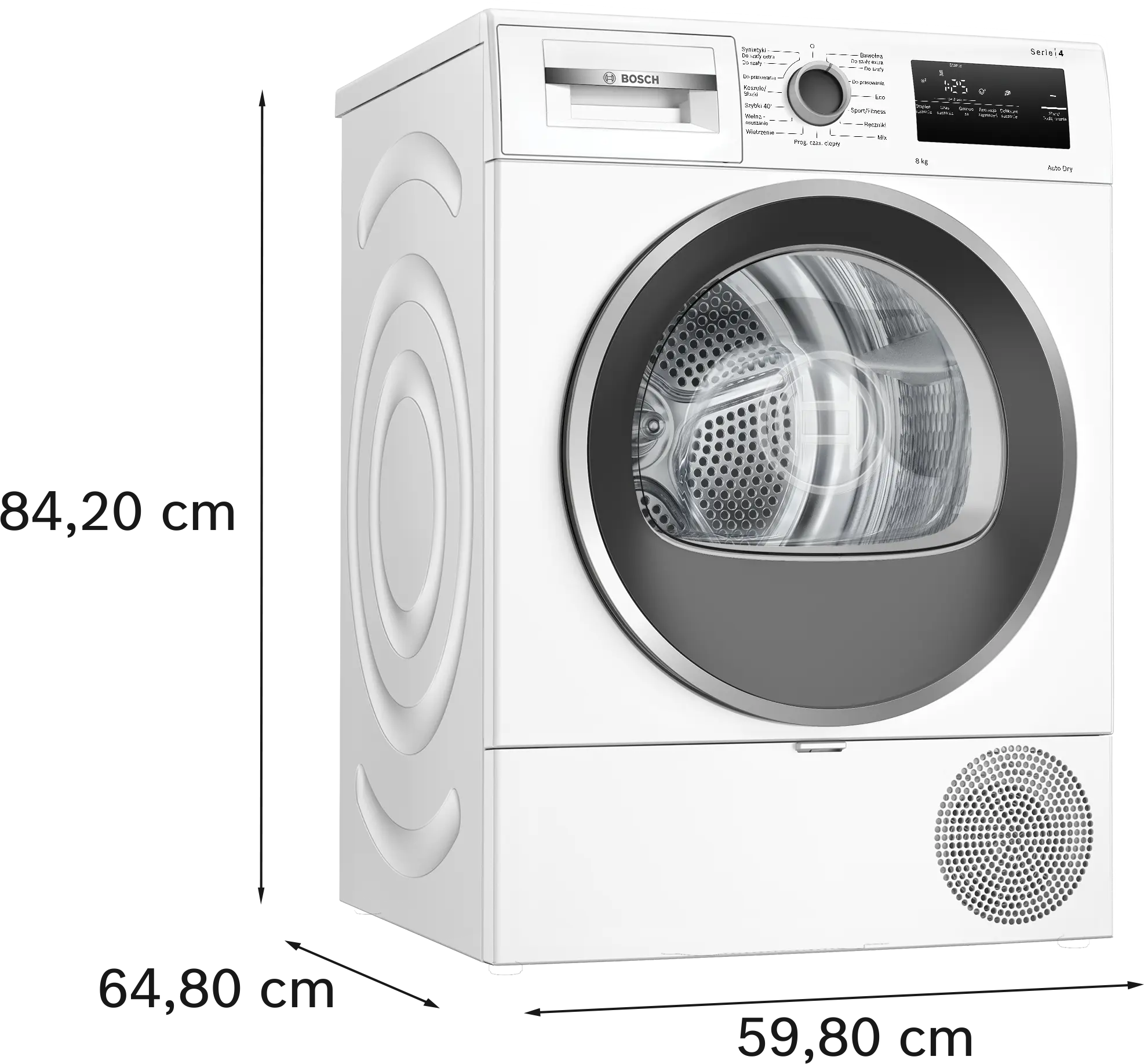 מידות מייבש Bosch WTH8529EPL