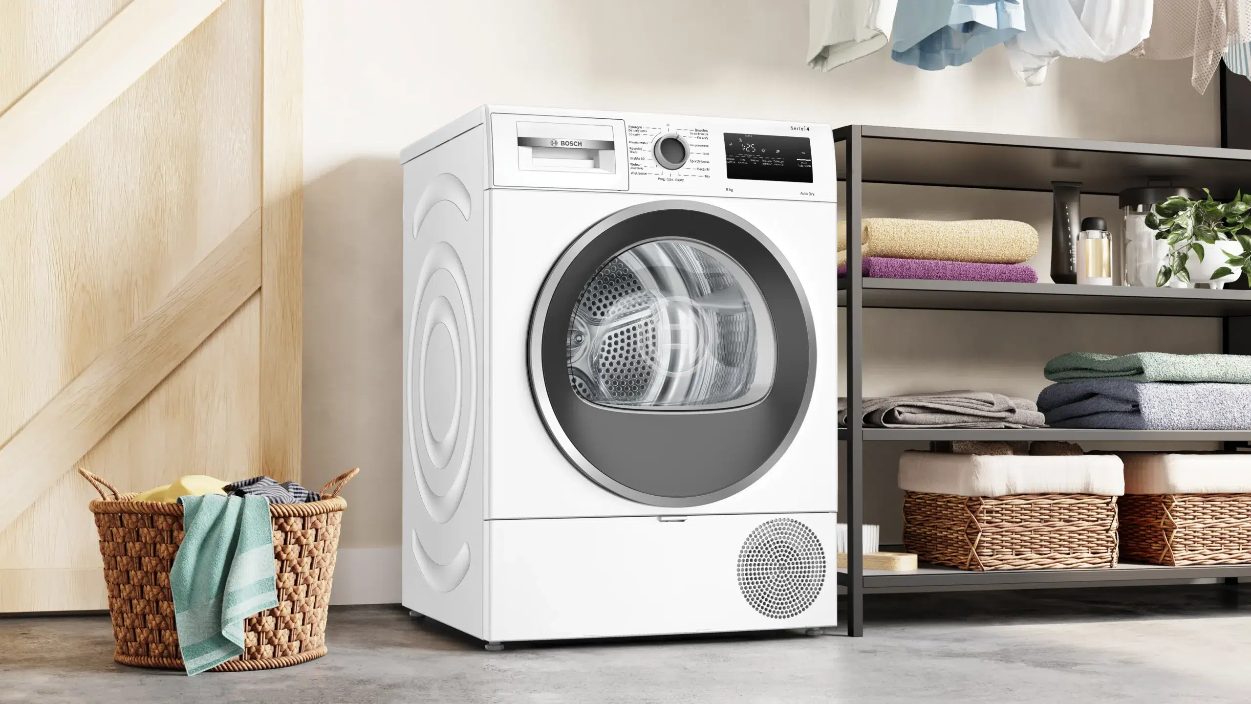 מייבש Bosch WTH8529EPL בסביבת כביסה ביתית