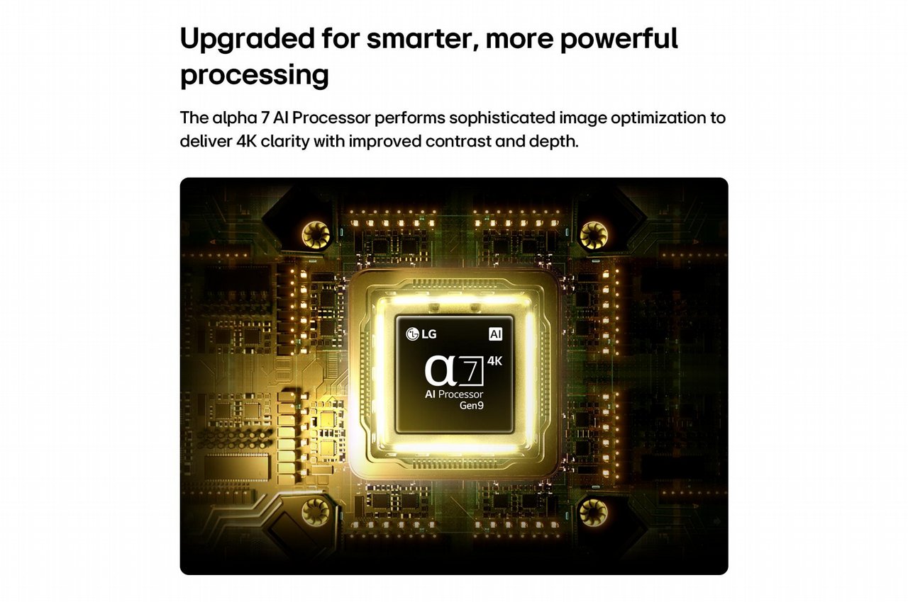 Alpha 7 AI Processor 4K Gen9 בטלוויזיית LG 43QNED70B6T מעבד Alpha 7 AI Processor 4K Gen9 בטלוויזיית LG 43QNED70B6T