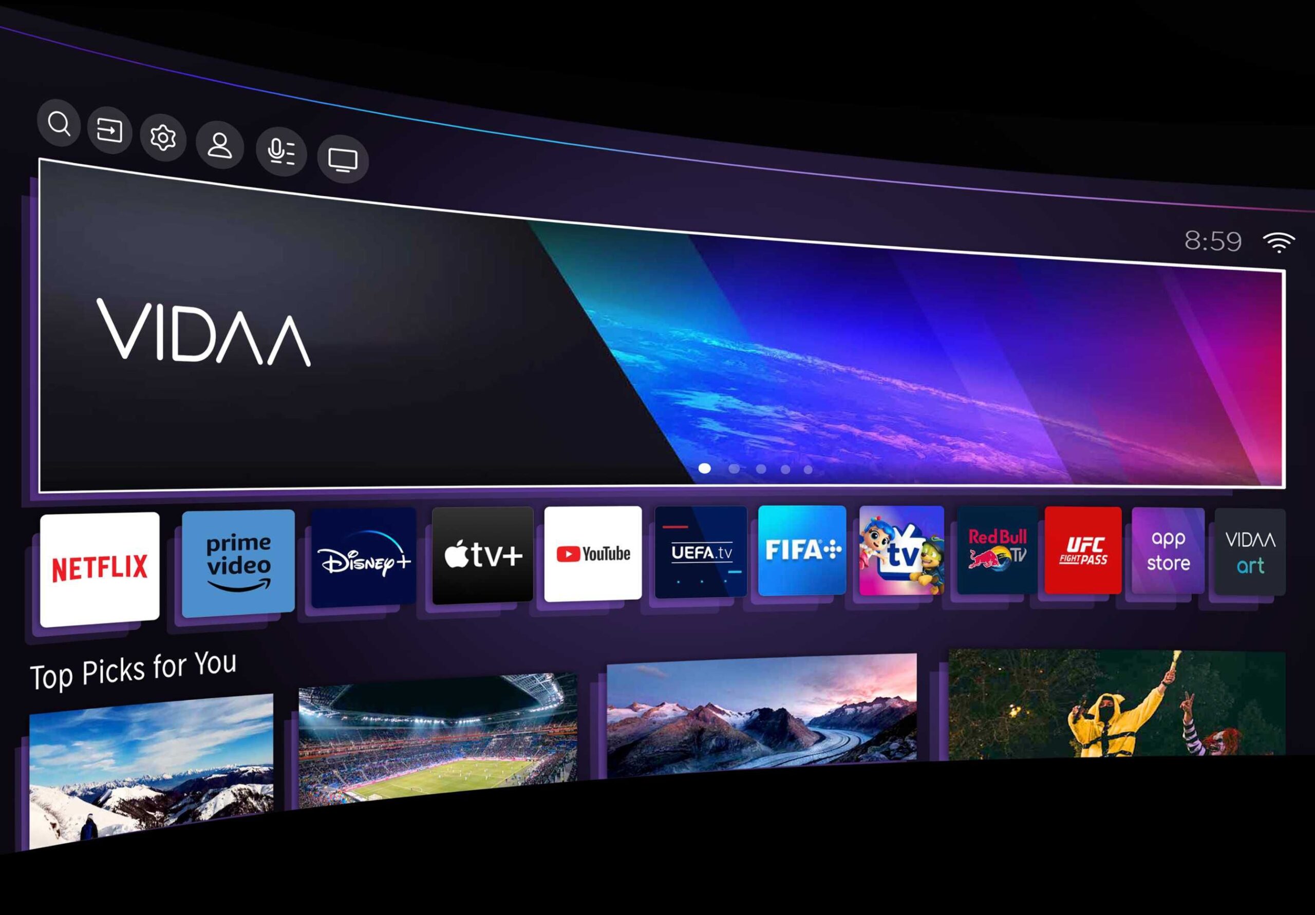 ממשק המשתמש VIDAA U 7.6 בטלוויזיה Hisense