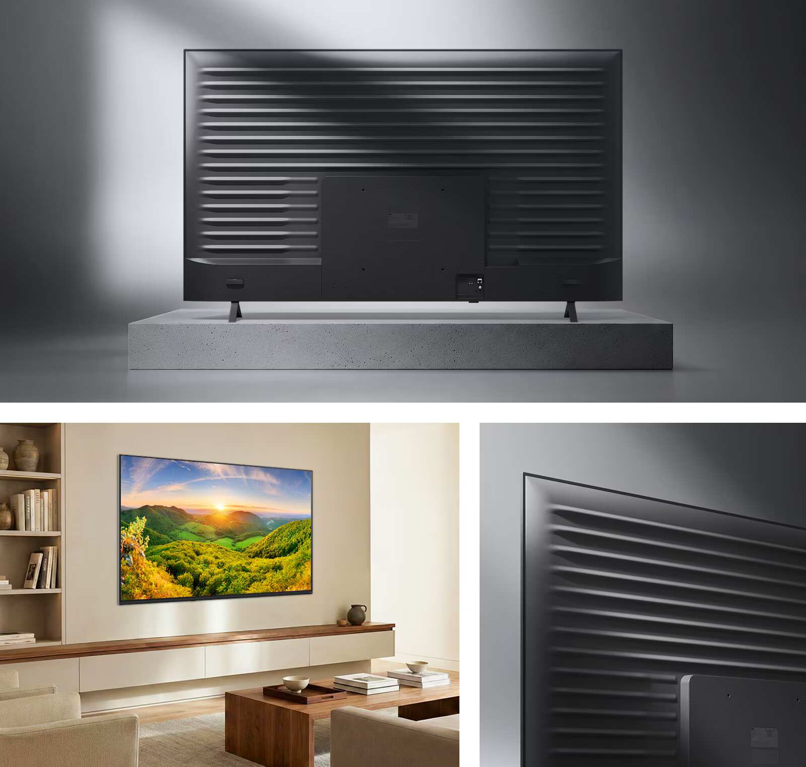 עיצוב טלוויזיית LG NANO 4K UHD AI 65NU850B6LA עיצוב Linear Flow Design של טלוויזיית LG 65NU850B6LA