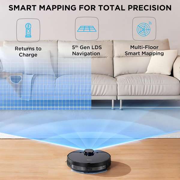 ניווט LiDAR חכם בשואב Midea M7 EVO Midea M7 EVO עם ניווט לייזר תלת ממדי LiDAR