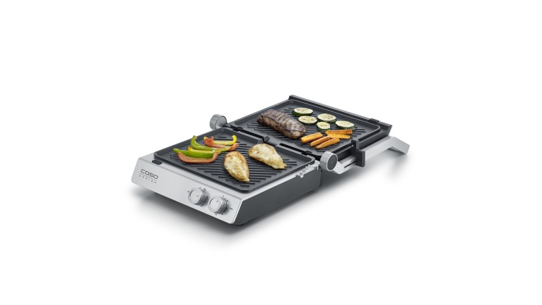 CASO SteakChef פתוח במלואו כגריל שולחני עם שתי פלטות צלייה