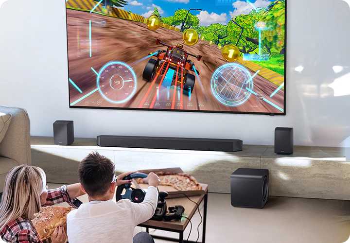 Samsung HW-Q990H Game Pro Mode Game Pro Mode במקרן קול Samsung HW-Q990H לגיימינג עם HDMI 2.1 ו-4K 120Hz