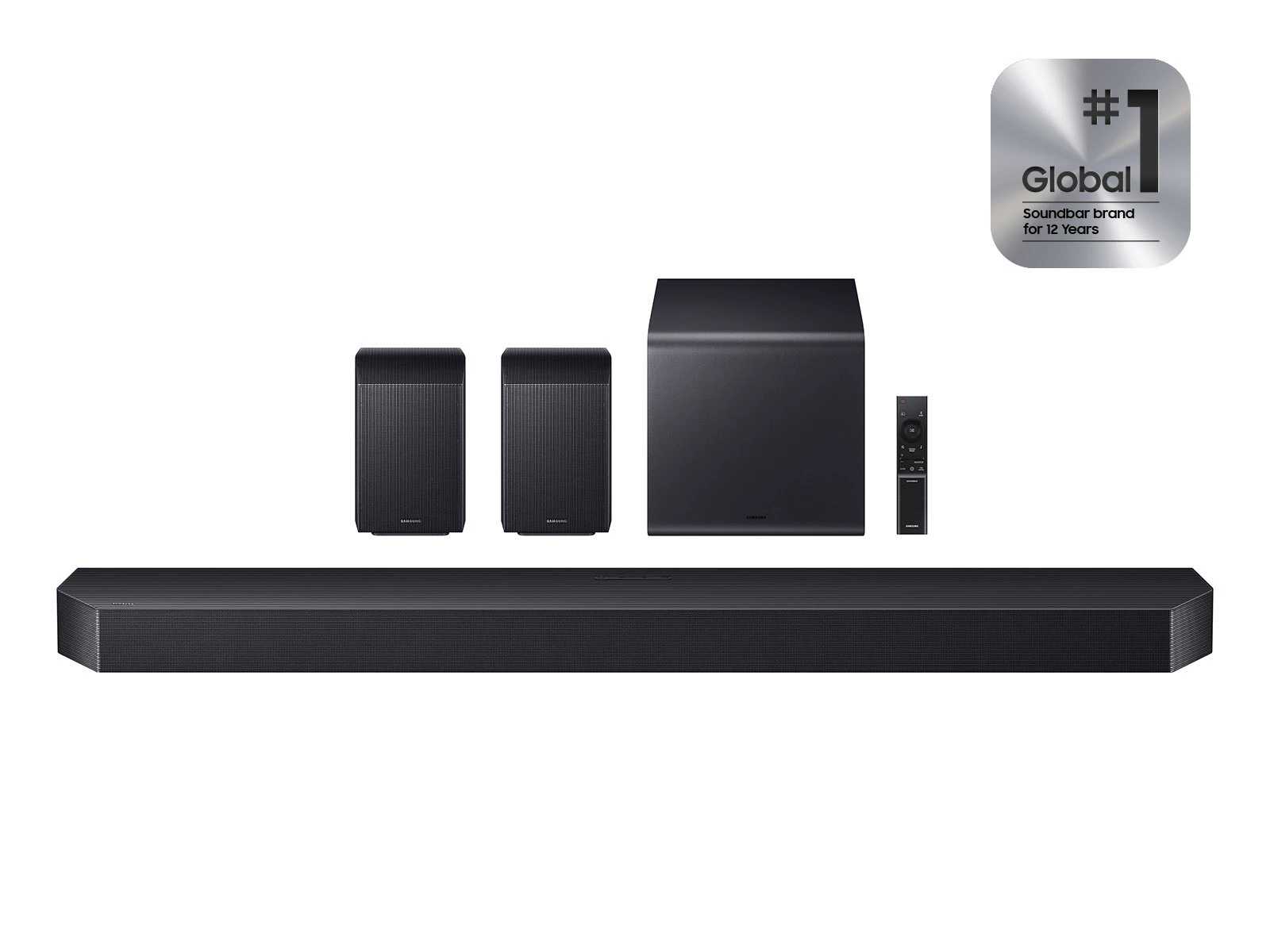 Samsung HW-Q990H מקרן קול Q-Series עם סאבוופר ורמקולים אחוריים מקרן קול Samsung HW-Q990H עם סאבוופר אלחוטי ורמקולים אחוריים 11.1.4 ערוצים