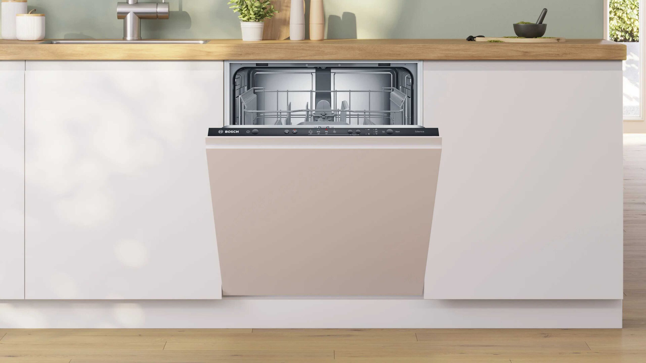 מדיח Bosch SMV24AX04E אינטגרלי מלא מותקן במטבח מודרני